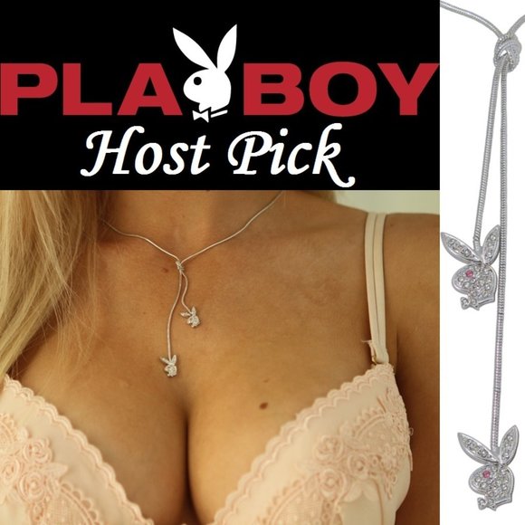 Playboy Y Necklace Bunny Charms Swarovski Crystals - Picture 4 of 10